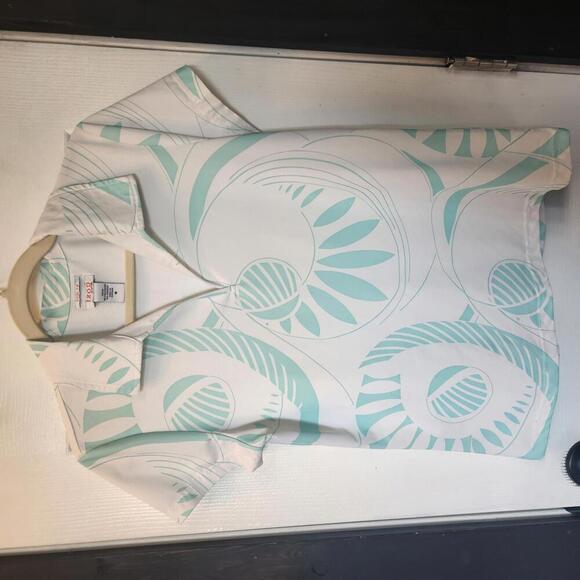 Izod Tops - IZOD Ladies Cool FXG Short Sleeve Polo- Mint Green Pattern- Size Medium